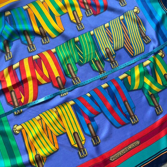 Hermes Les Sangles Motif Printed Silk Scarf - Picture 6 of 7